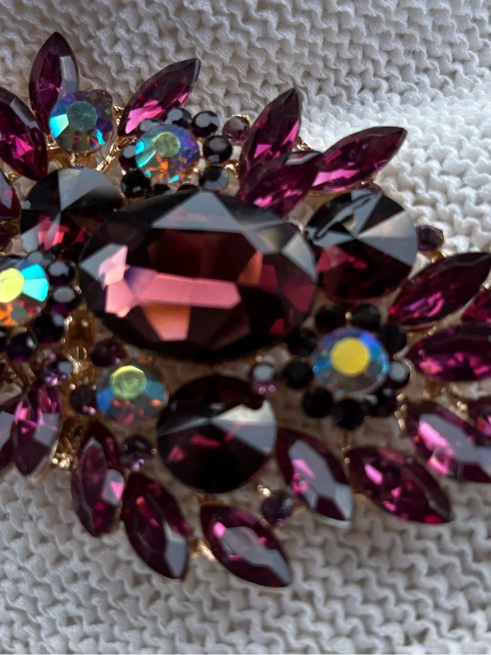 Purple Statement Crystal Brooch - Women Jewelry